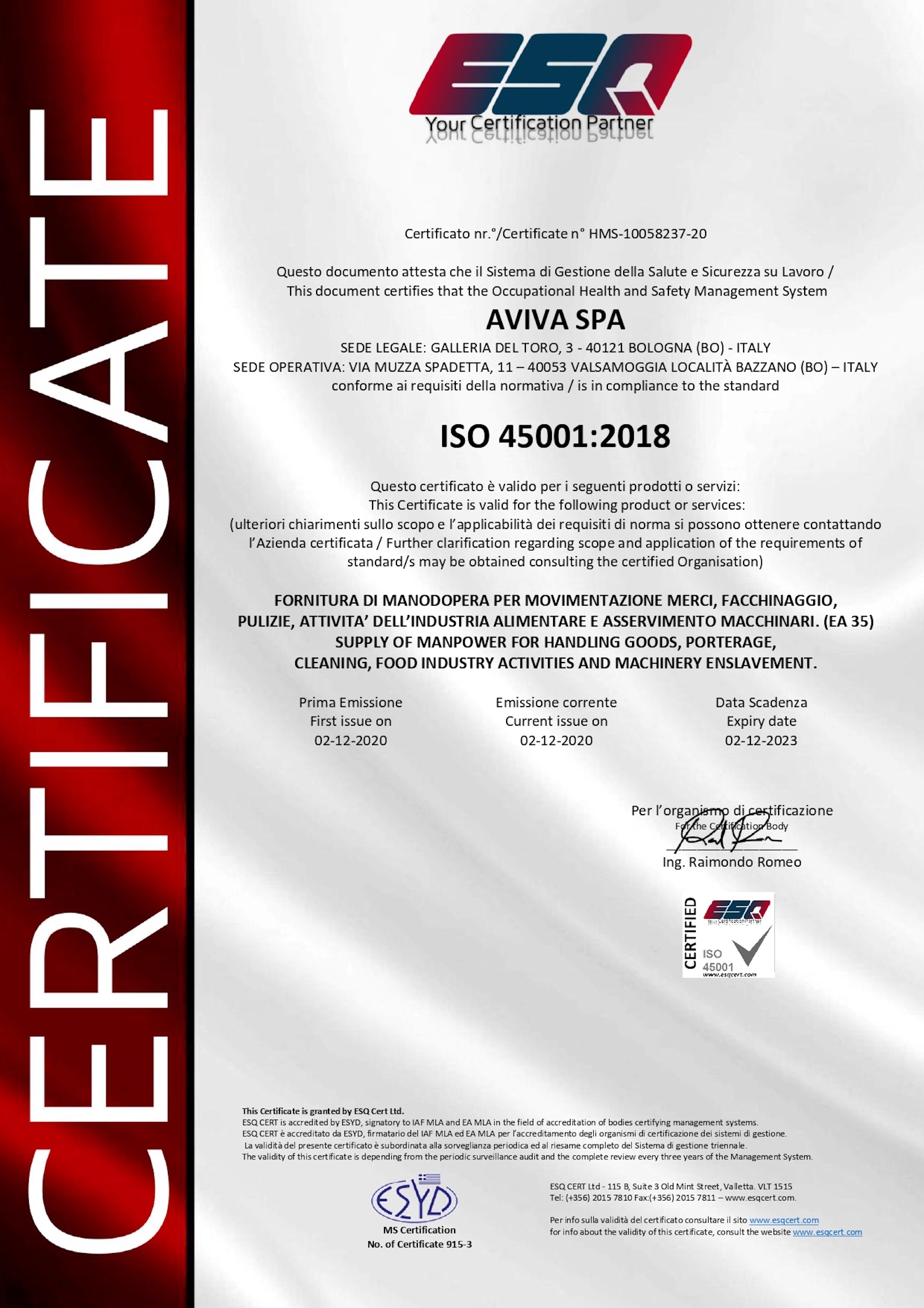 certificato-iso-45001-aviva-spa